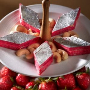 Strawberry Kaju Katli